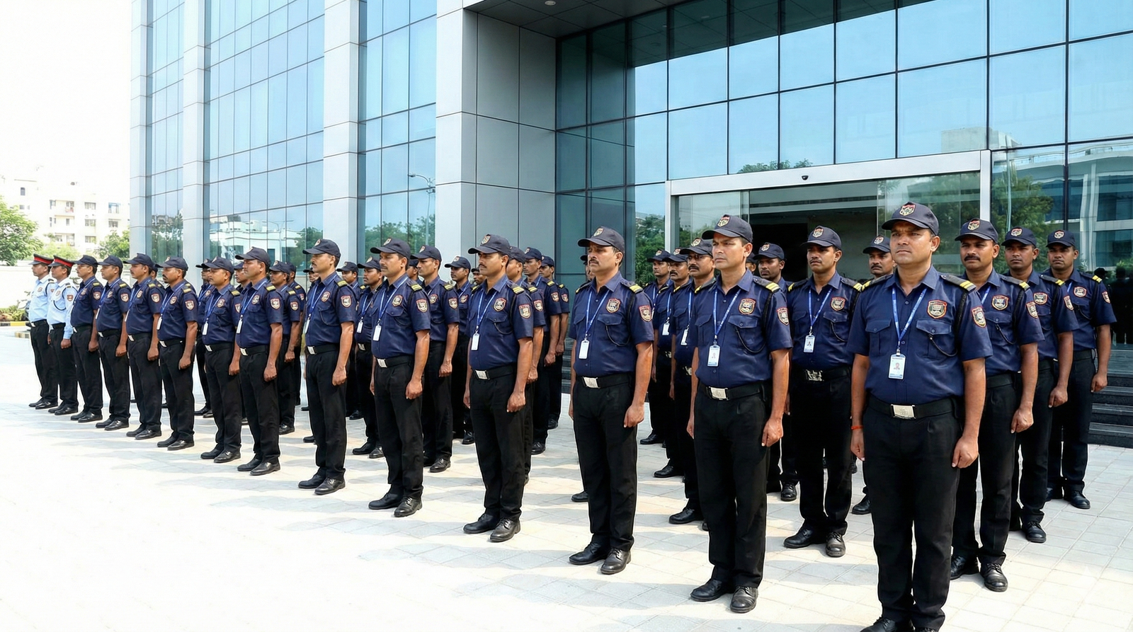 Trained Ex-Servicemen Security Guards standing alert